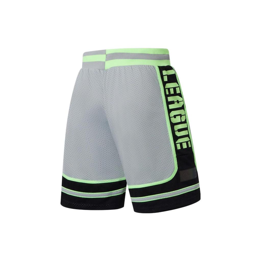 Li Ning Sports Basketball Series Tactical Letter Print Reflective Basketball Shorts Men Shorts AAPS033-1