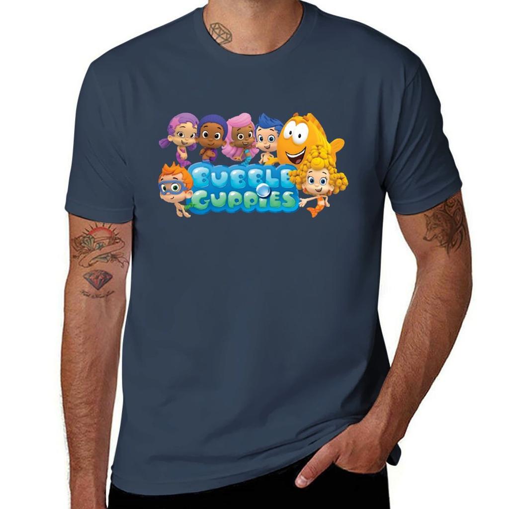 Unisexs Funny Bubble Guppies Christmas TShirt Simple Casual Short Sleeve Tee