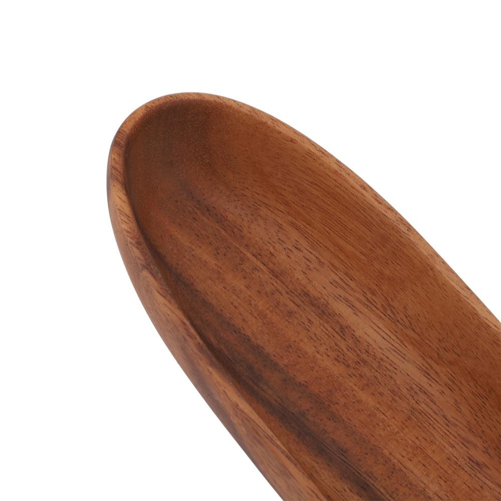 Holzsalatschüssel Bootsförmige Servierschüssel Natürliche Textur Holzschale Wohnzimmer