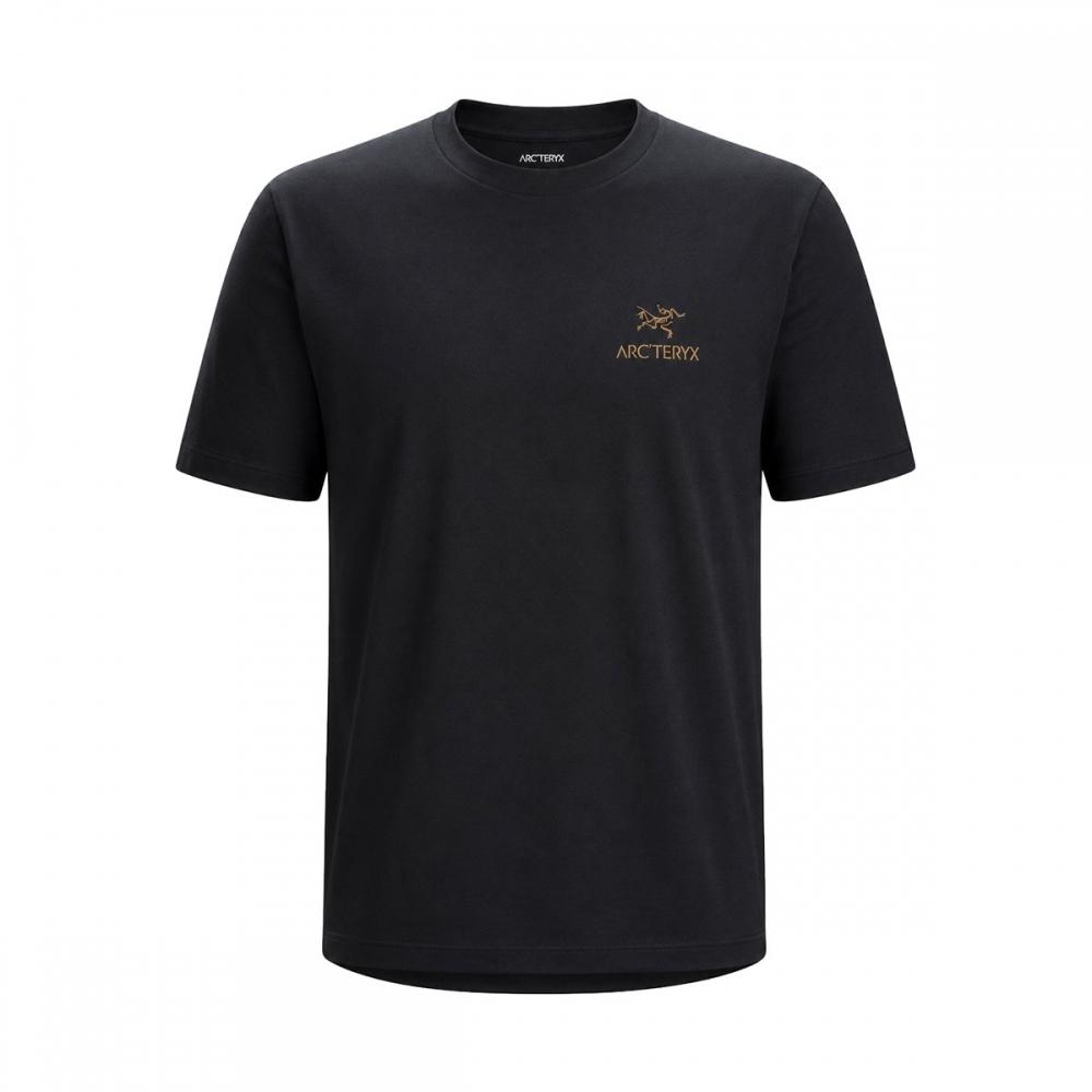 ArcTeryx Men S Crag Sl CoTTon Bird Word Crew ShorT Sleeve T ShirT 9535 24k