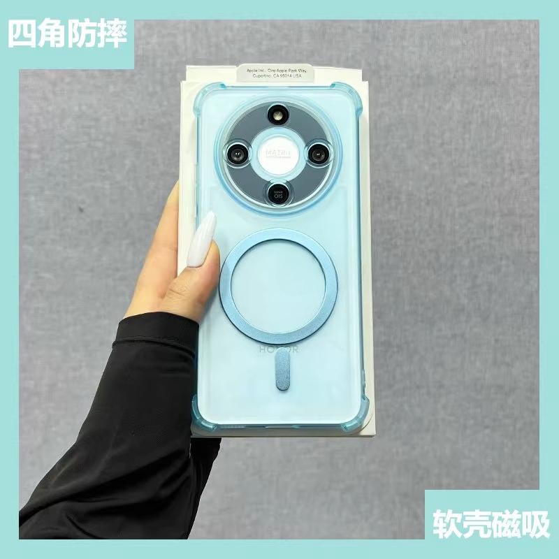 Airbag Magnetic Shockproof Soft TPU Cases For Huawei Honor X9D Magsafe Wireless Charging Silicone Back Cover For Honor X70 Shell