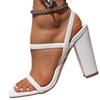 Women's Chunky Heel One-Strap Elastic Band Sandals - European & American Fashion