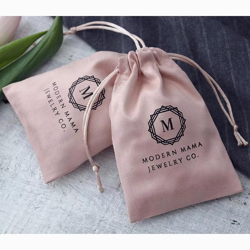 50/100Pcs Personalizd Jewelry Drawstring Flannel Bag Ring Earrings Bracelet Perfume Keychain Cosmetic Packaging Velvet Pouches