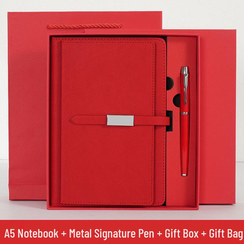 A5 Magnetic Buckle Notebook Set - Custom Logo for Business, Office, and Campus Meetings.