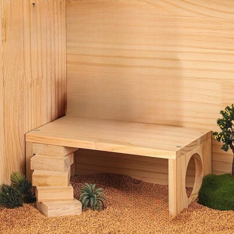 Solid wood rutin chicken hamster rotating ladder small table platform landscaping props toys and supplies
