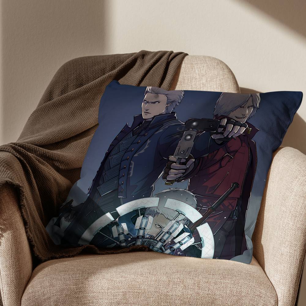 Cool Devil May Cry Game DMC Cushion Cover Suitable For Sofa Car Bedroom Office Cushions Decorative Pillow Case