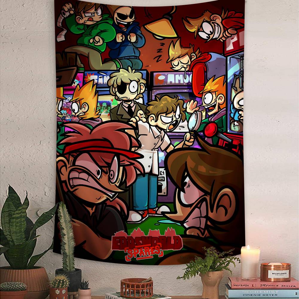 Animated Eddsworld Anime Tapestry Art Printing Japanese Wall Tapestry Anime Wall Hanging Home Decor 100X70CM