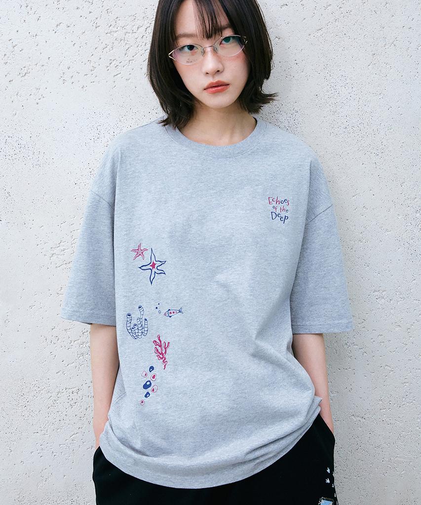 GAKKAI UNIONS Starfish Ocean Short Sleeve T-Shirt Gray