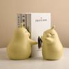 Set of 2 Cute Hugging Pear Ceramic Bookends, Heavy Duty Book Stopper for Home Office Desk Decor, Aesthetic Room Ornament , Gift