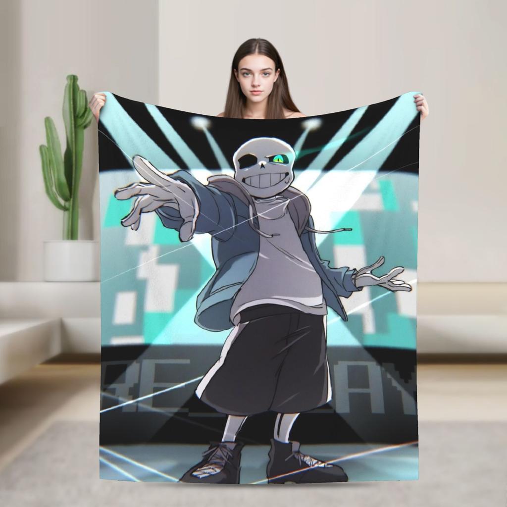 Undertale Sans Game Blankets Flannel Textile Decor   Multifunction Lightweight Throw Blanket for Bedding Couch Plush Thin Quilt