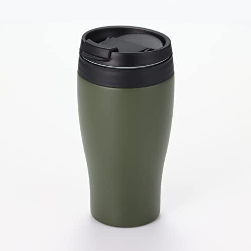 [Amazon.co.jp Exclusive] Doshisha Tumbler with Lid, Convenience Store Mug, Direct Type, Vacuum Insulated, Direct Drip, 360ml, Green