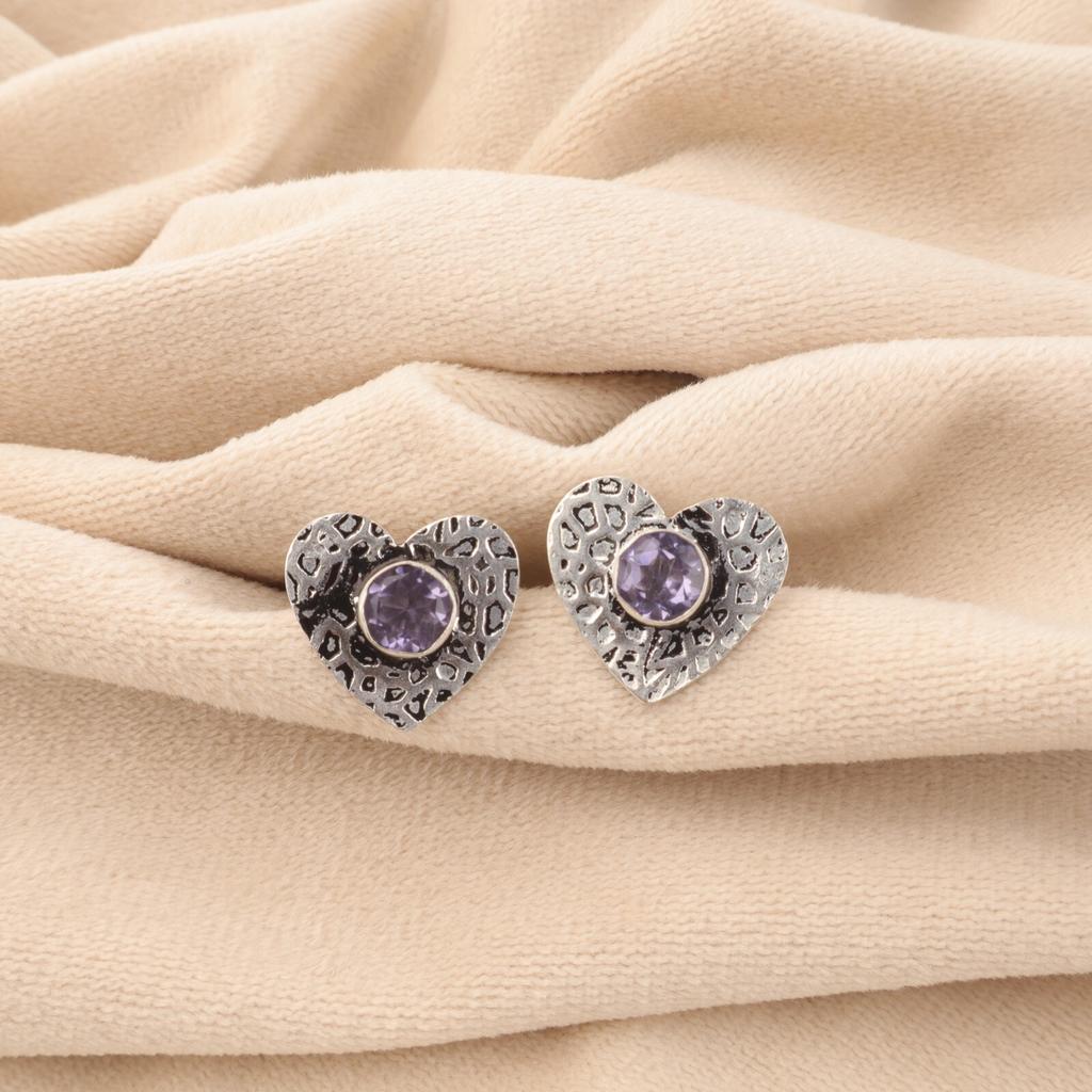 Sisters Day Sale Natural Iolite Anniversary Gift Stud Earrings Sterling Silver EE-143-3