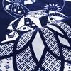 Dyeing Anbo Hand Towel Katagami Temari Authentic Dyed Cotton Made in 35cm x 100cm "Ise (Deep Blue)" 100% Tokuoka, Japan,