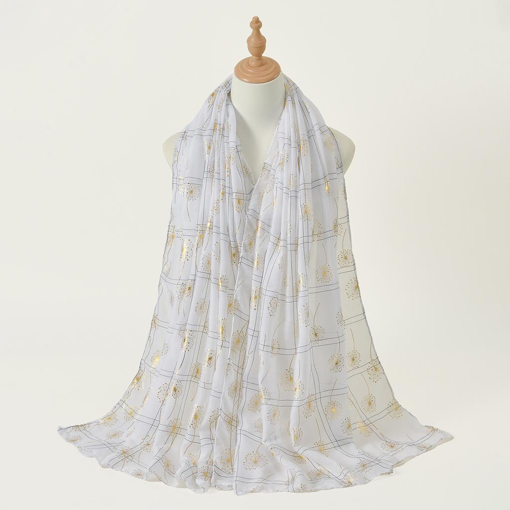 Bronzing Dandelion Cotton Hijab Scarf For Muslim Woman Hijabs Shawl Viscose Soft Headband Ethnic Islam Turban Female Headscarf