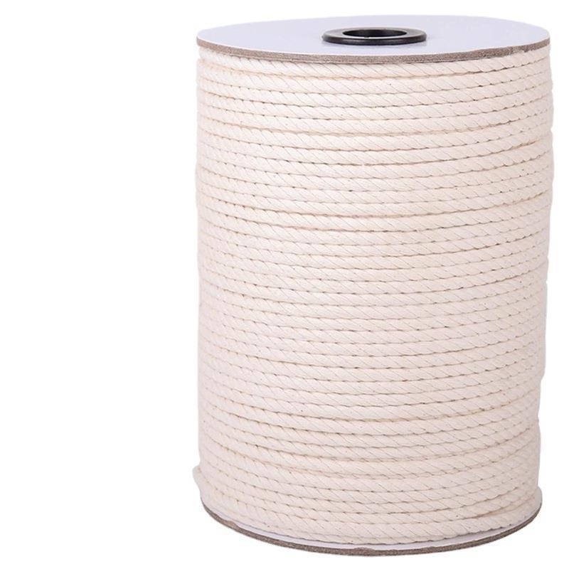 3mm Yellow Four-Strand Cotton Macrame Cord for DIY Crafts, Handwoven Tapestry, and Bundling Tags