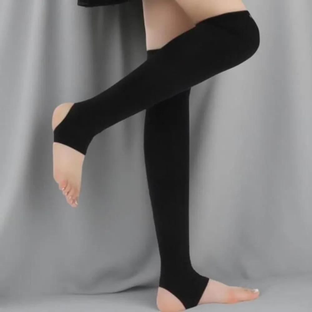 Women s Sports Spandex Sun Protection Knee Socks Black/Over-the-knee
