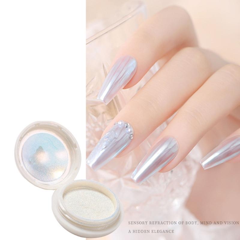 Mirror Chrome Nail Powder Metallic Holographic Chrome Nail Powder Mirror Nail Chrome Powder for Manicure Nail Art Decors
