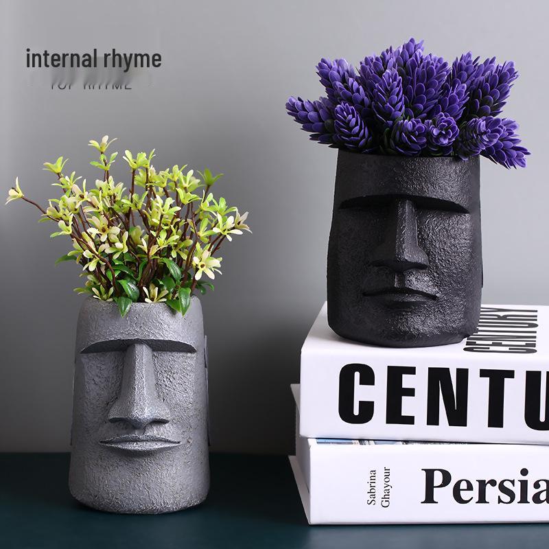 Nordic Resin Easter Island Statue Decor for Living Room TV Cabinet