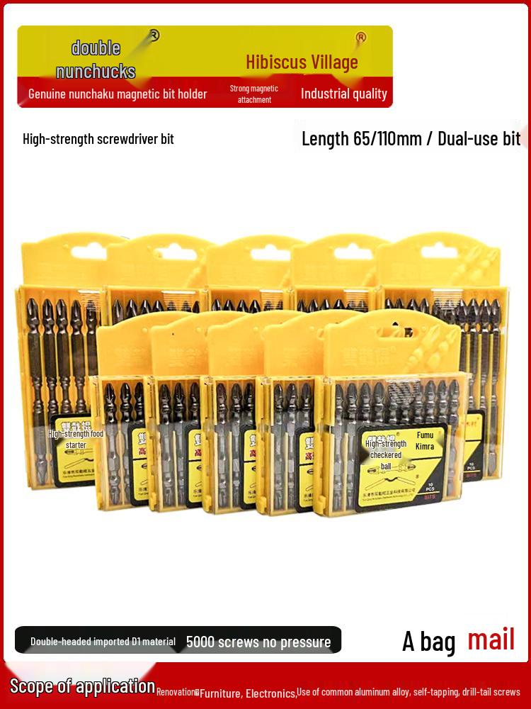 Magnetic Nunchuck Screwdriver Set: Strong Phillips & Hex Bits for Hand & Air Drills