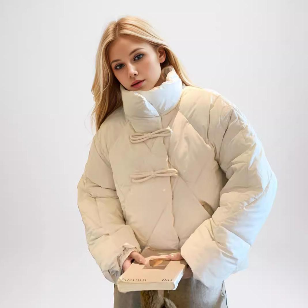 

GMXIA Женские винтажные повседневные однотонные принтованные куртки и пальто с длинным рукавом и стойкой на осень-зиму L жёлтый