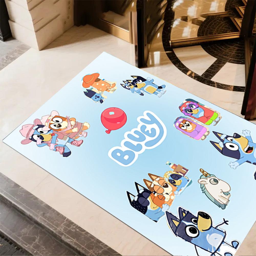 Bluey Friends Adventure Carpet Suitable for Balcony Bedrooms Living Rooms Kitchen Antislip Carpet Anime Office Decor Perfect Gift for Women/Men