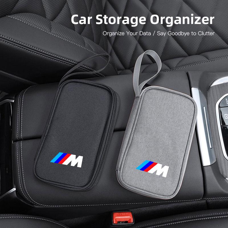 For BMW M Performance E46 E90 Car decorative ornamen Mini technology small tool portable case charger USB flash drive zipper bag xkzh98