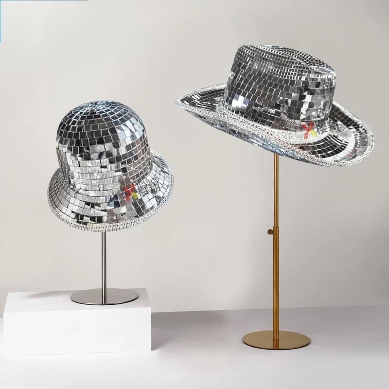 Holographic Mirror Fisherman Bucket Hat Shiny Reflective Disco Style Party For Women Teens Rave Festival Nightclub Dance Gift