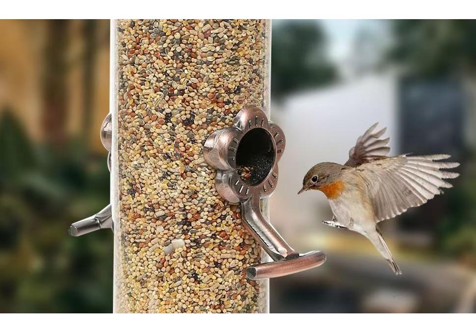 Windproof Waterproof Metal Hanging Bird Feeder for Small Birds and Parrots