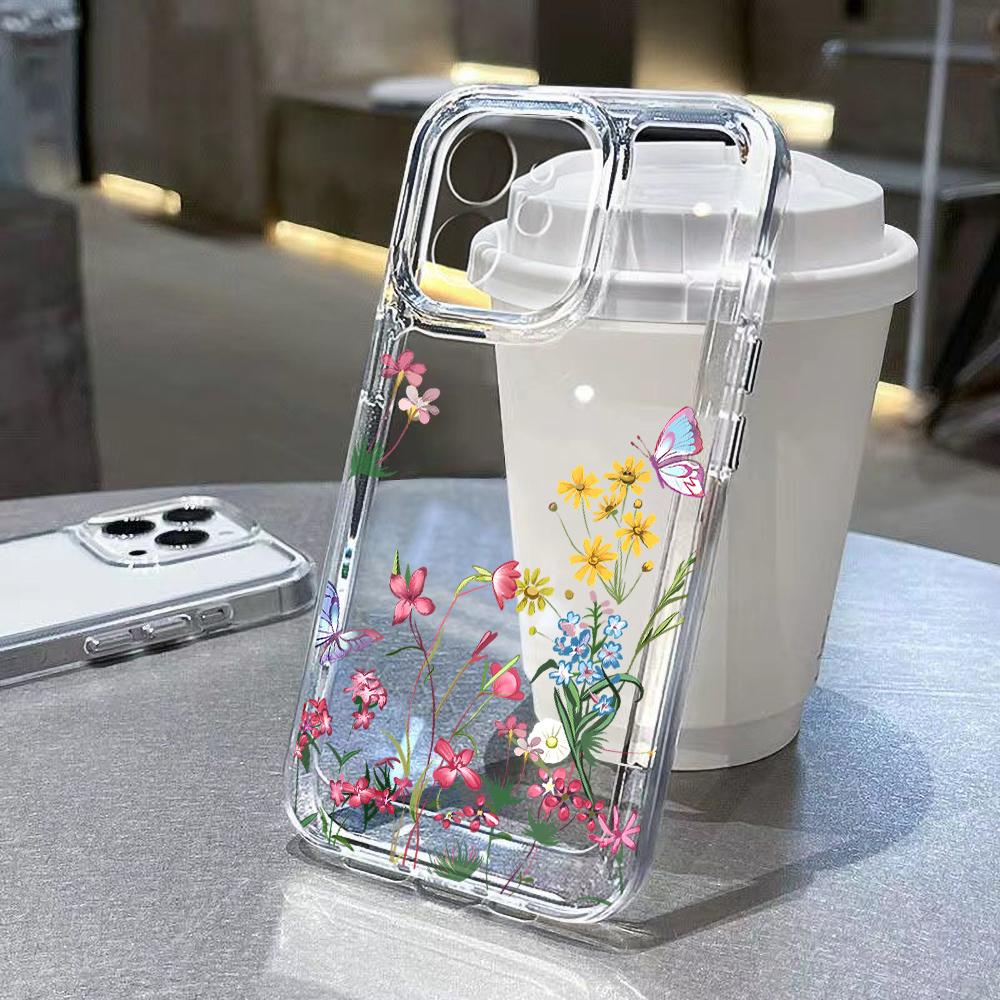 Custodia per Telefono Per Samsung Galaxy A56 5G A55 A36 A26 A16 A15 A35 A34 A33 A54 A53 A52s A25 A14 A13 A06 A05s A05 Copertura in Silicone con Fiori