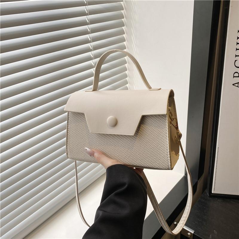 

Sense niche woven splicing portable small square bag women s bag trendy new spring shoulder messenger bag белый