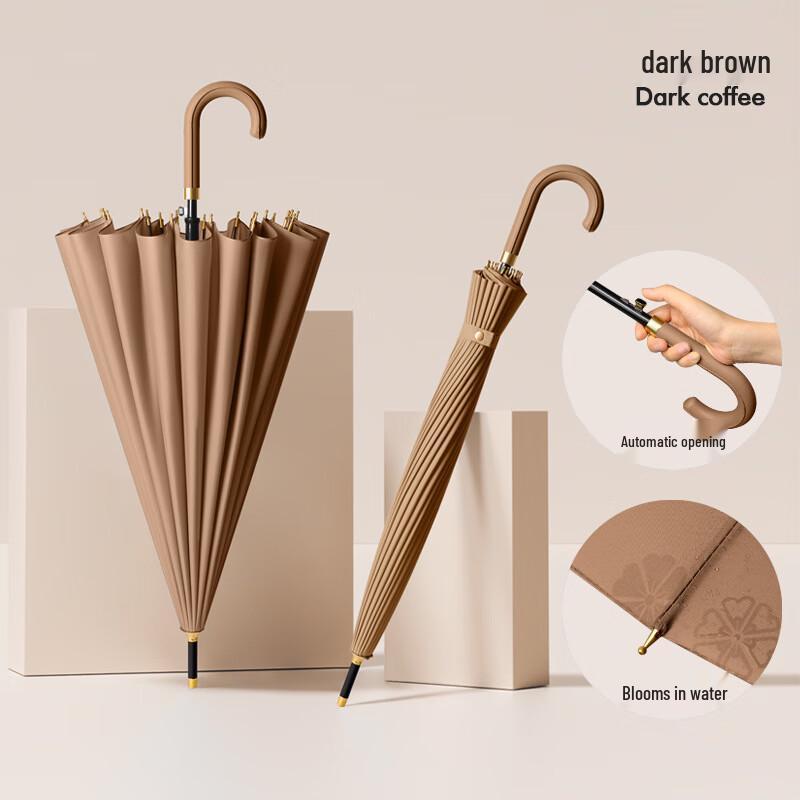 Zuoyou Reinforced 24-Rib Straight Umbrella with Water-Activated Pattern