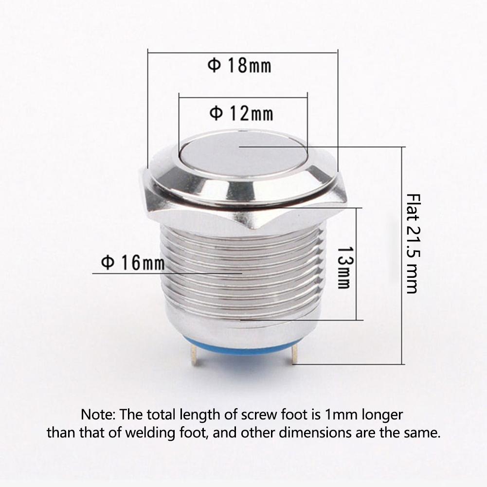 Button Switch Push Button 12V 16mm 3~220V Accessories