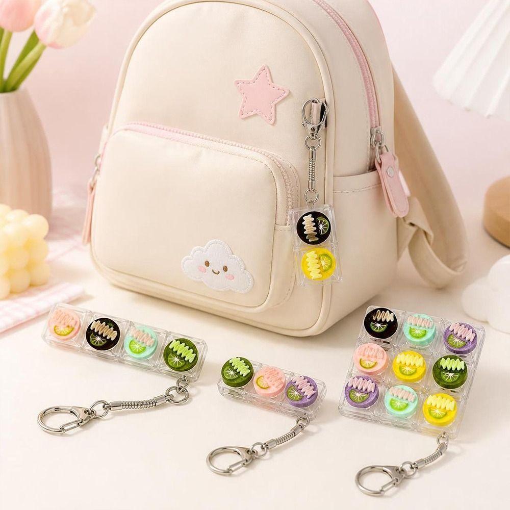 Pressable Buttons Fidget Button Keychain Stress Relief Finger Keyboard Cap Bag Charm