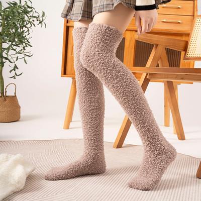 Yousheng Women Thigh High Socks Extra Long Soft Leg Warmers Fuzzy Over Knee Boot Stockings Fleece Warm Plush Socks