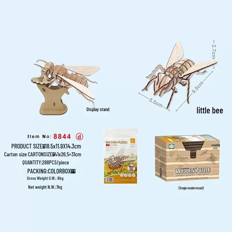 Charming Wooden 3D Puzzle for Kids - Educational DIY Toy for Kindergarten