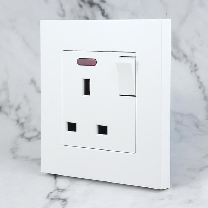 86 Type Panel Wall Power Socket Single Switched Power Socket UK Plug Socket