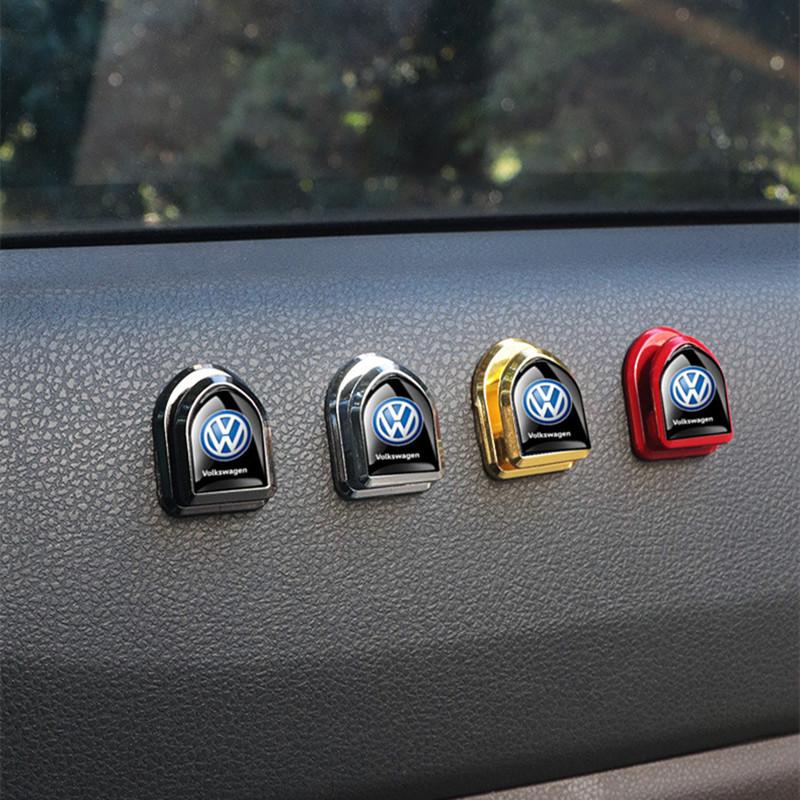 O6GGT-VW New 2PCS 3D matel Car Holder Wall Hooks Hanger Clip For VW Volkswagen Golf Polo Passat Touran Jetta accessories Sticker