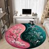 Yin Yang Harmony: Floral Balance Wall ArtRound Non-Slip chair mat chair carpet for office Rugs for Office Decor Gift For Valentine's Day Mother's Day