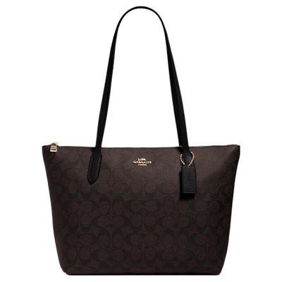 Tote bag se zipem 30 Presbyopic PVC Nákupní taška Taška přes rameno Velká Dámská Tmavě hnědá