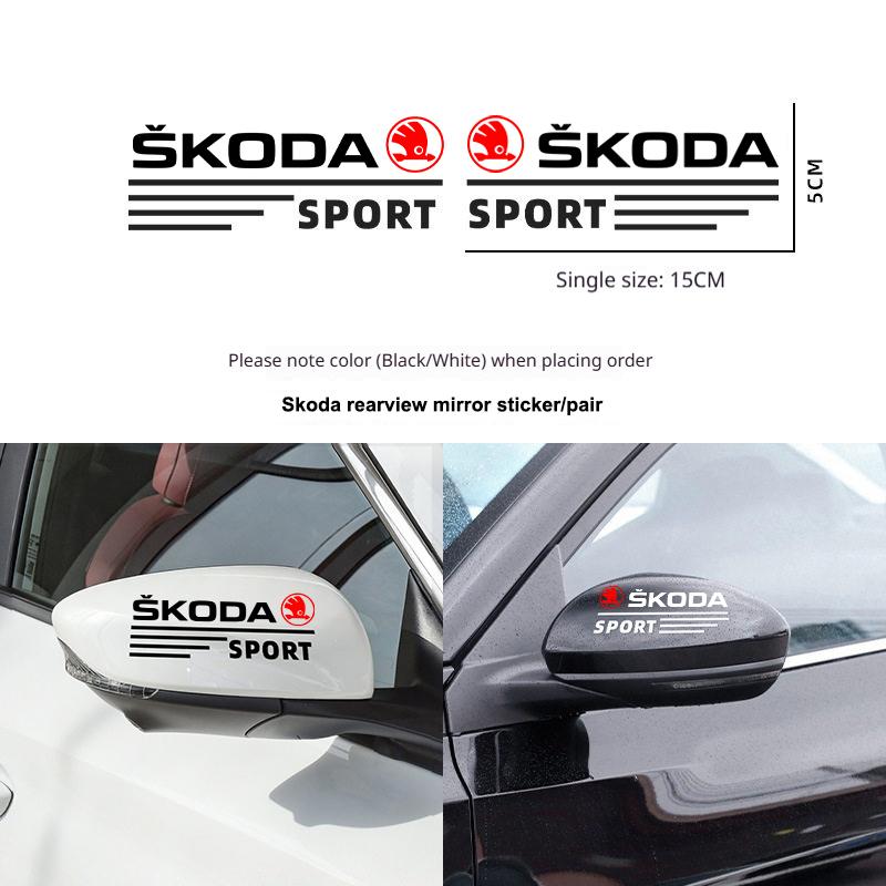 2 Pack Car Stickers Rear View Mirror Side Decorative Decals for F8 Octavia, Scala, Rapid, Kamiq, Kodiaq, Fabia, Superb, Karop ZS8