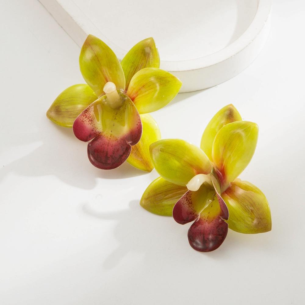 

Beach Jewelry Simulated Flower Drop Earrings Silver Needle Vacation Style Earrings Gift Style 7