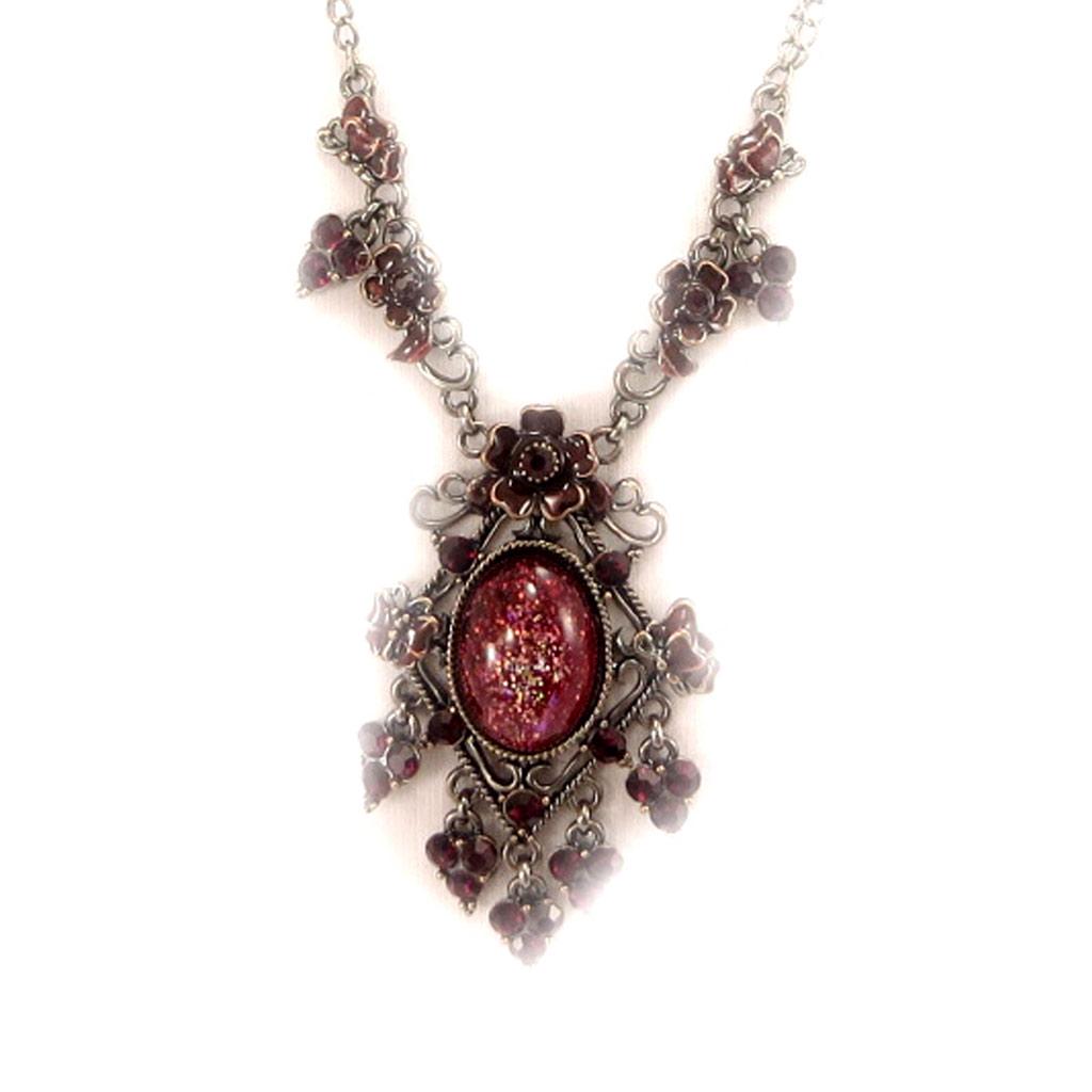 Les Trésors De Lily [D6107] - Designer Necklace 'Royal Givré' Red