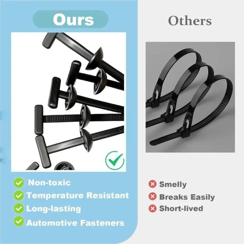 Reusable 90mm Automotive Grade Cord Management Clips Fastening Clamps Design Prevents Unraveling During Harsh Conditions