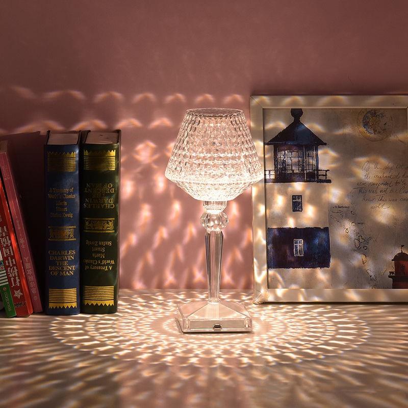 1Pc Crystal Table Lamp Rechargeable Touch Light-changing Eye Protection Lamp For Home Bedroom Bedside Decoration Lights Dropshipping