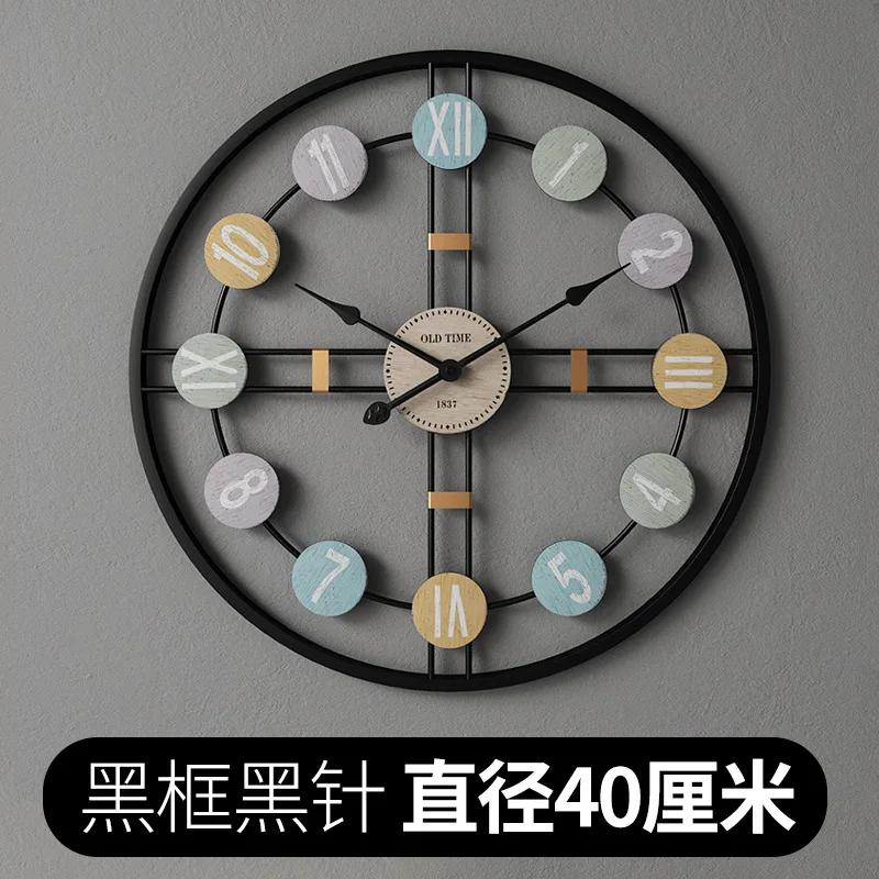 Large Vintage Metal Wall Clock - Mute Digital Operation, Mechanism Design, Room Decor Accessory, Modern Home Decoration Timepiec