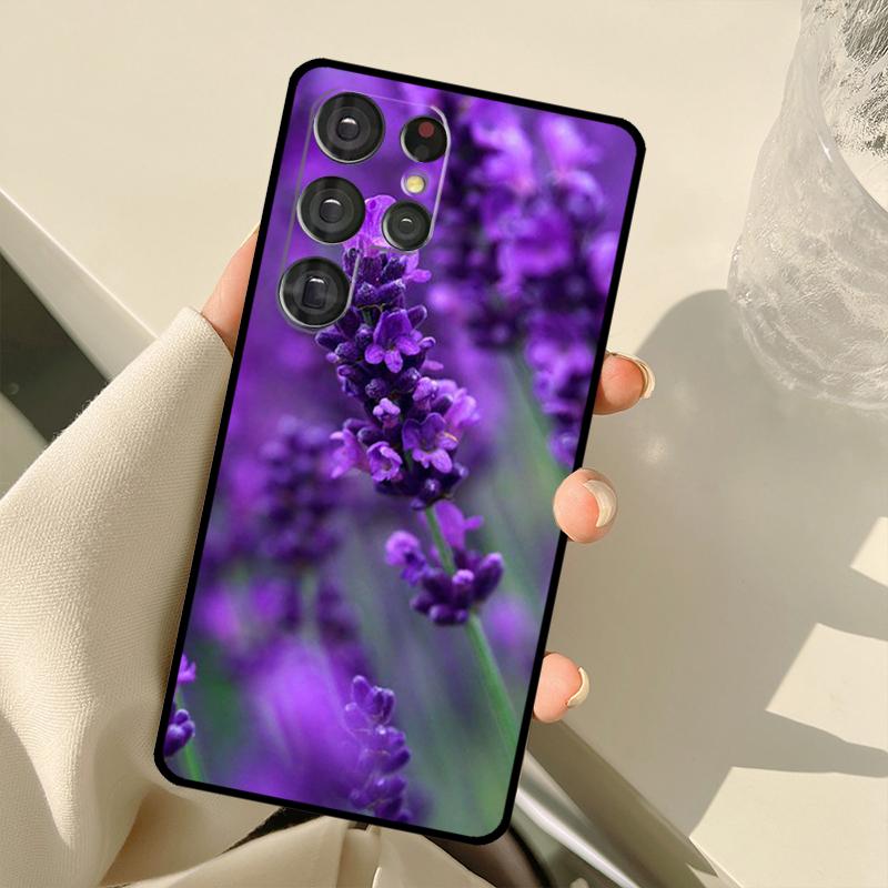 

Lavender Purple Flower Case For Samsung Galaxy S25 S24 S23 S22 S21 S20 Ultra S9 S10 Plus S21 FE S25 FE Back Cover Galaxy S20 FE