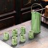 Bamboo Style Ceramic Wine & Spirits Gift Set
