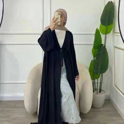 Women Loose Casual Lace-ups Cardigan Ramadan Robe Dubai Luxury Abayas For Women Femme