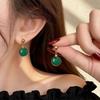 Retro Emerald Earrings Women'S Niche Unique Earrings Earrings Light Luxury Niche High-End Earrings New Chinese Earrings