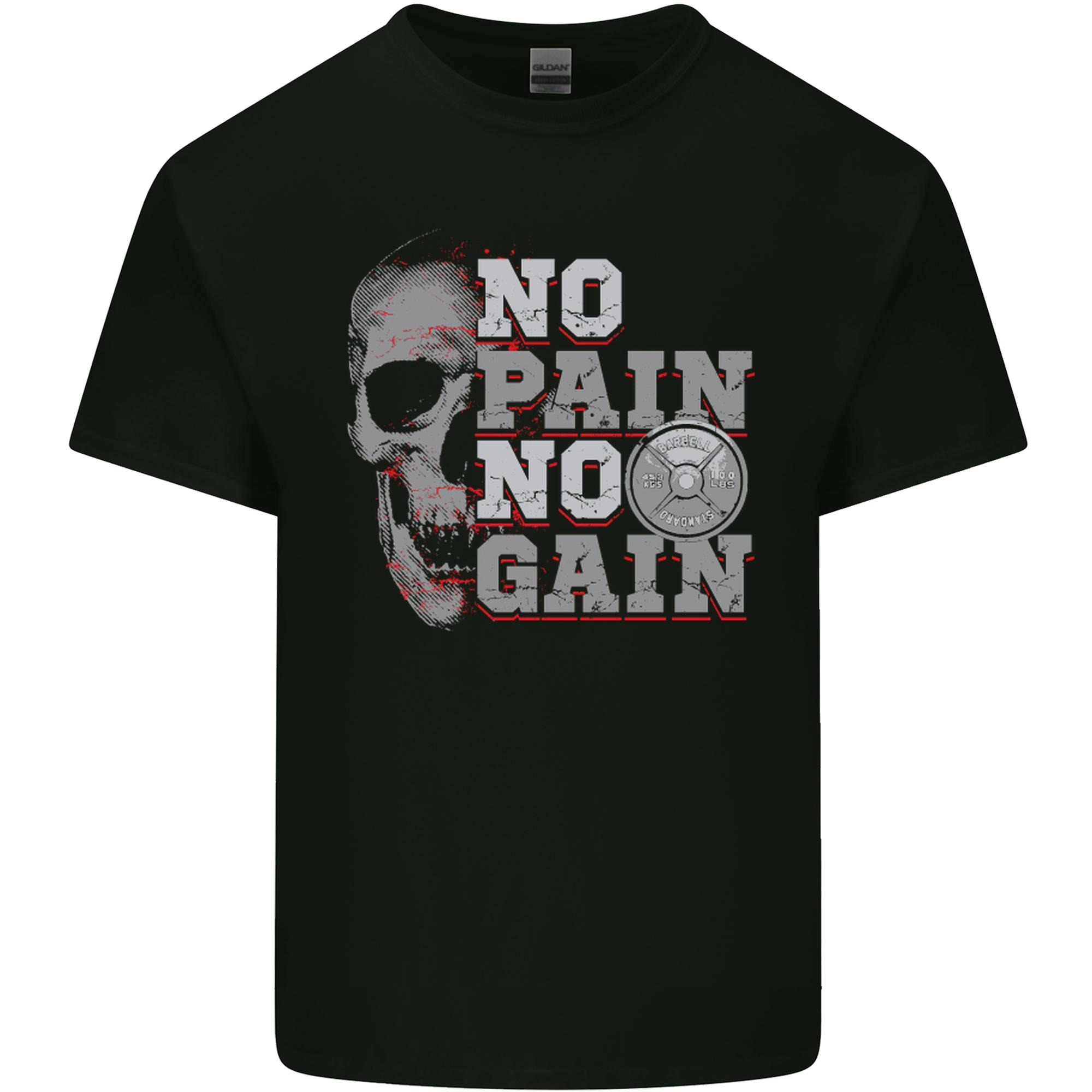 No Pain No Gain Gym Training Top Fitness Unisexs Light Cotton TShirt S
